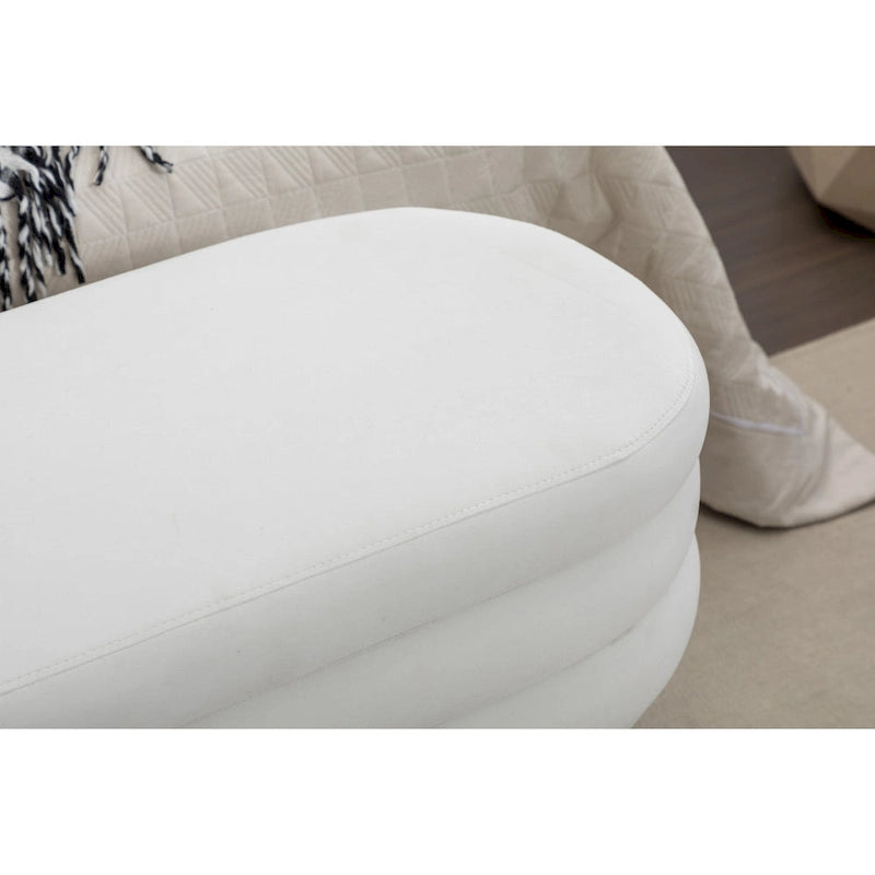Panca contenitore imbottita con gambe in legno