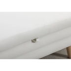 Panca contenitore imbottita con gambe in legno