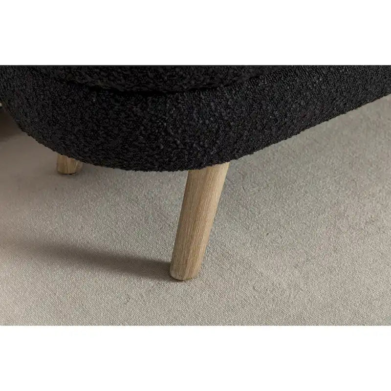 Panca contenitore imbottita con gambe in legno