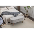 Panca contenitore imbottita con gambe in legno