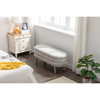 Panca contenitore imbottita con gambe in legno
