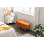 Panca contenitore imbottita con gambe in legno