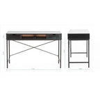 Scrivania da 48" con cassetti, Ampia Postazione Lavoro Computer Laptop in Stile Contemporaneo per Ufficio Domestico con Spazio Contenitore