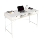 Scrivania da 48" con cassetti, Ampia Postazione Lavoro Computer Laptop in Stile Contemporaneo per Ufficio Domestico con Spazio Contenitore