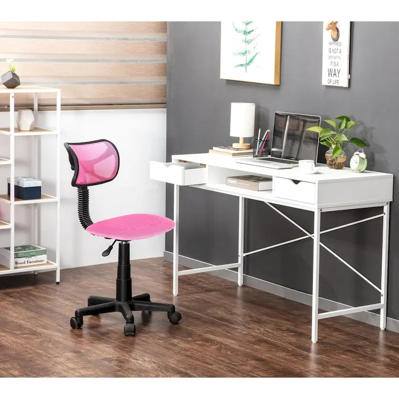 Scrivania da 48" con cassetti, Ampia Postazione Lavoro Computer Laptop in Stile Contemporaneo per Ufficio Domestico con Spazio Contenitore