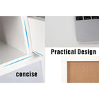 Scrivania da 48" con cassetti, Ampia Postazione Lavoro Computer Laptop in Stile Contemporaneo per Ufficio Domestico con Spazio Contenitore