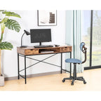 Scrivania da 48" con cassetti, Ampia Postazione Lavoro Computer Laptop in Stile Contemporaneo per Ufficio Domestico con Spazio Contenitore