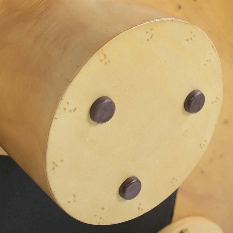 Tavolino da caffè rotondo Nebula 35.5 in legno di radica con gambe a colonna