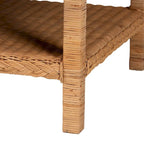 Tavolino da caffè Minahasa in rattan intrecciato bohémien chiaro color miele