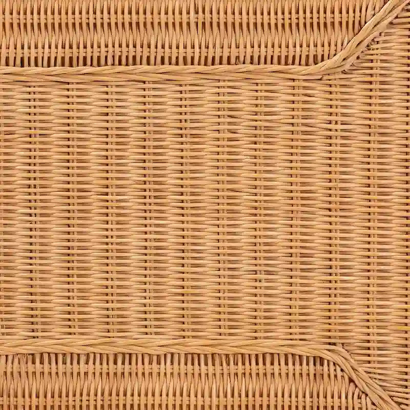 Tavolino da caffè Minahasa in rattan intrecciato bohémien chiaro color miele
