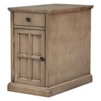 Tavolino da salotto/comodino classico vintage con porte USB e cassetto multifunzione con portabicchieri