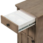 Tavolino da salotto/comodino classico vintage con porte USB e cassetto multifunzione con portabicchieri