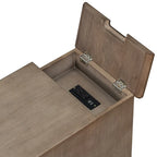 Tavolino da salotto/comodino classico vintage con porte USB e cassetto multifunzione con portabicchieri