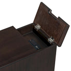 Tavolino da salotto/comodino classico vintage con porte USB e cassetto multifunzione con portabicchieri